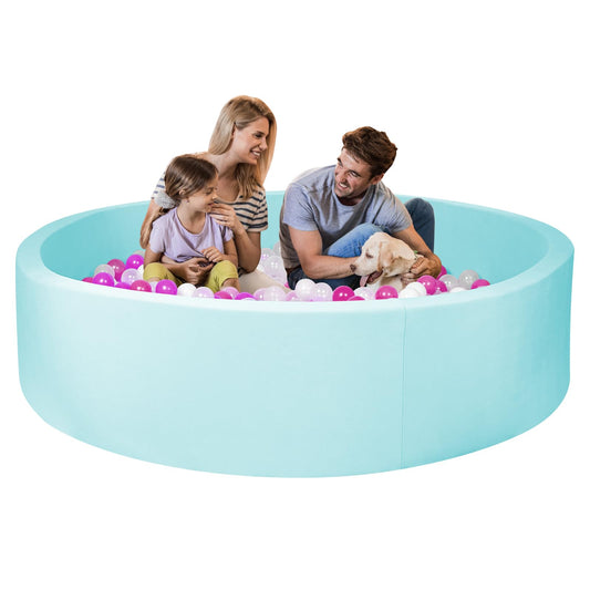 COZYTRAUM foam-ball-pit-47-inch-blue offers a safe, cozy play space for kids.