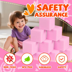 COZYTRAUM pink foam cubes arranged as gentle safety mats for activities