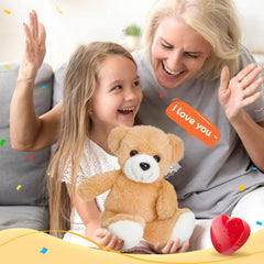 CozyWorld heartbeat bear side view as portable cuddle companion