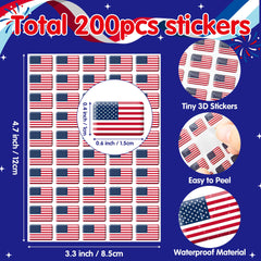 CPicdn American Flag Dome Sticker pack featuring 200 waterproof, fade-resistant decals