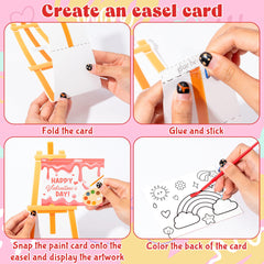 CPicdn Valentine painting cards laid out for kid-friendly art activities and gifting