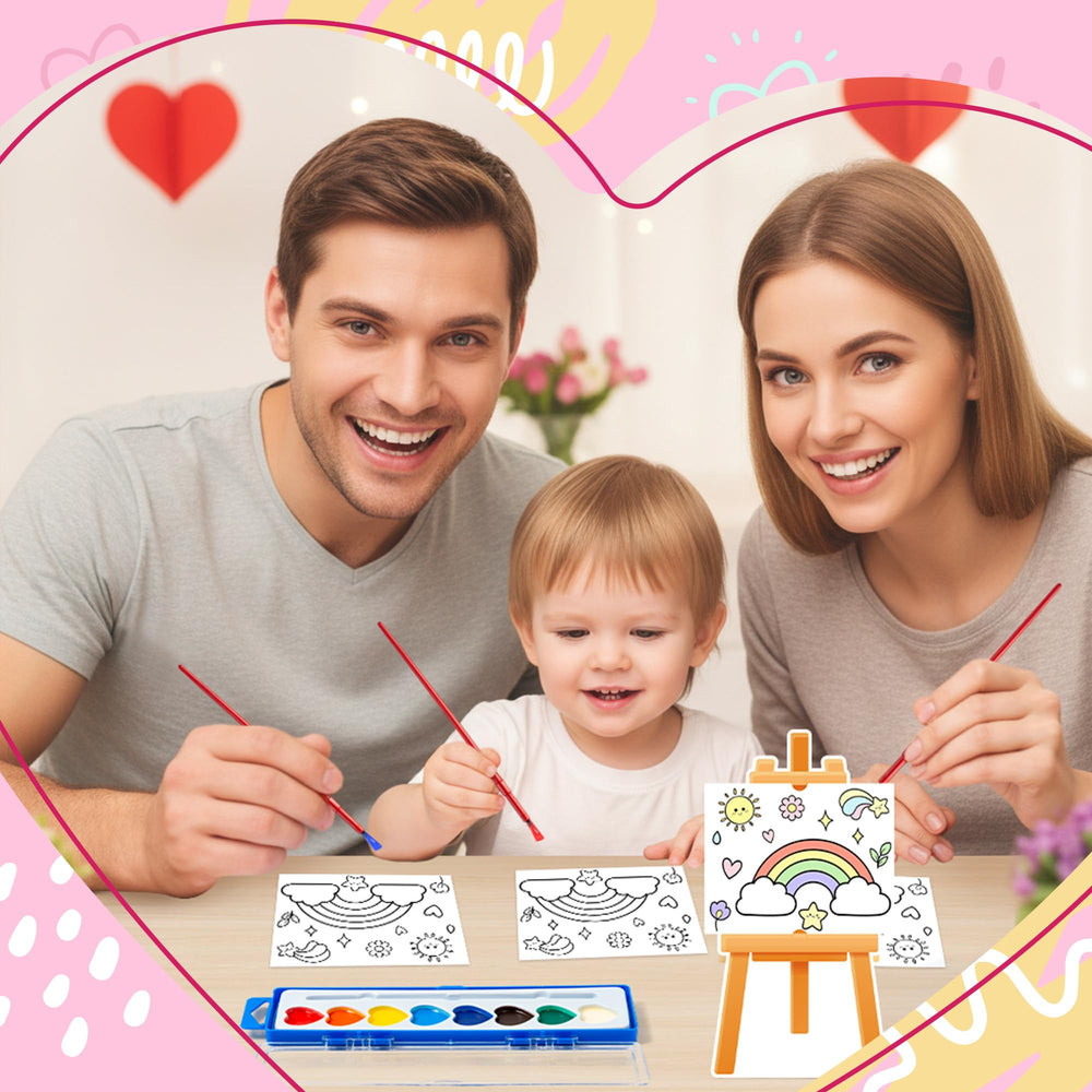 CPicdn valentines patterns hearts and rainbows with easy painting outlines