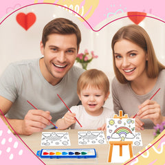 CPicdn valentines patterns hearts and rainbows with easy painting outlines