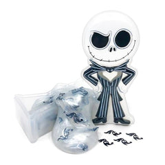 Cra-Z-Slimy Jack Skellington slime close-up shows bat confetti for playful arts and crafts.