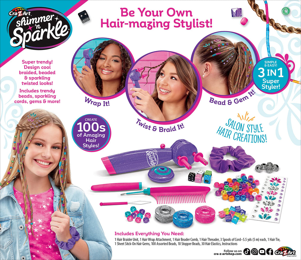 Cra-Z-Art sparkly cording adds colorful accents to every braid