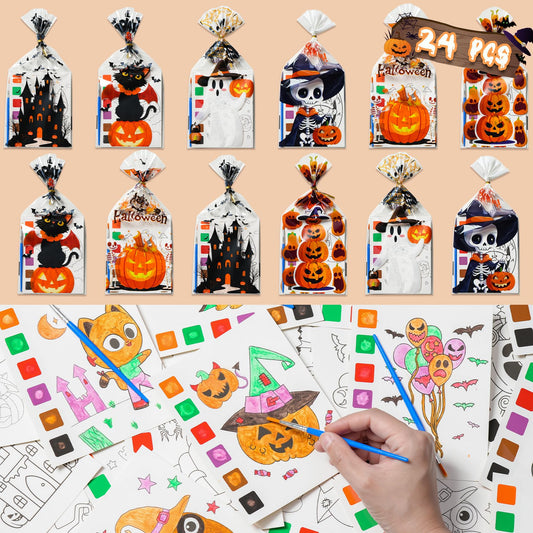 Cracoring Halloween watercolor books designs for kid crafts with mess-free coloring