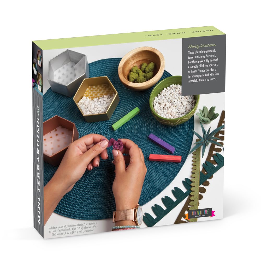 Craft Crush geometric containers are easy to assemble for a modern display.