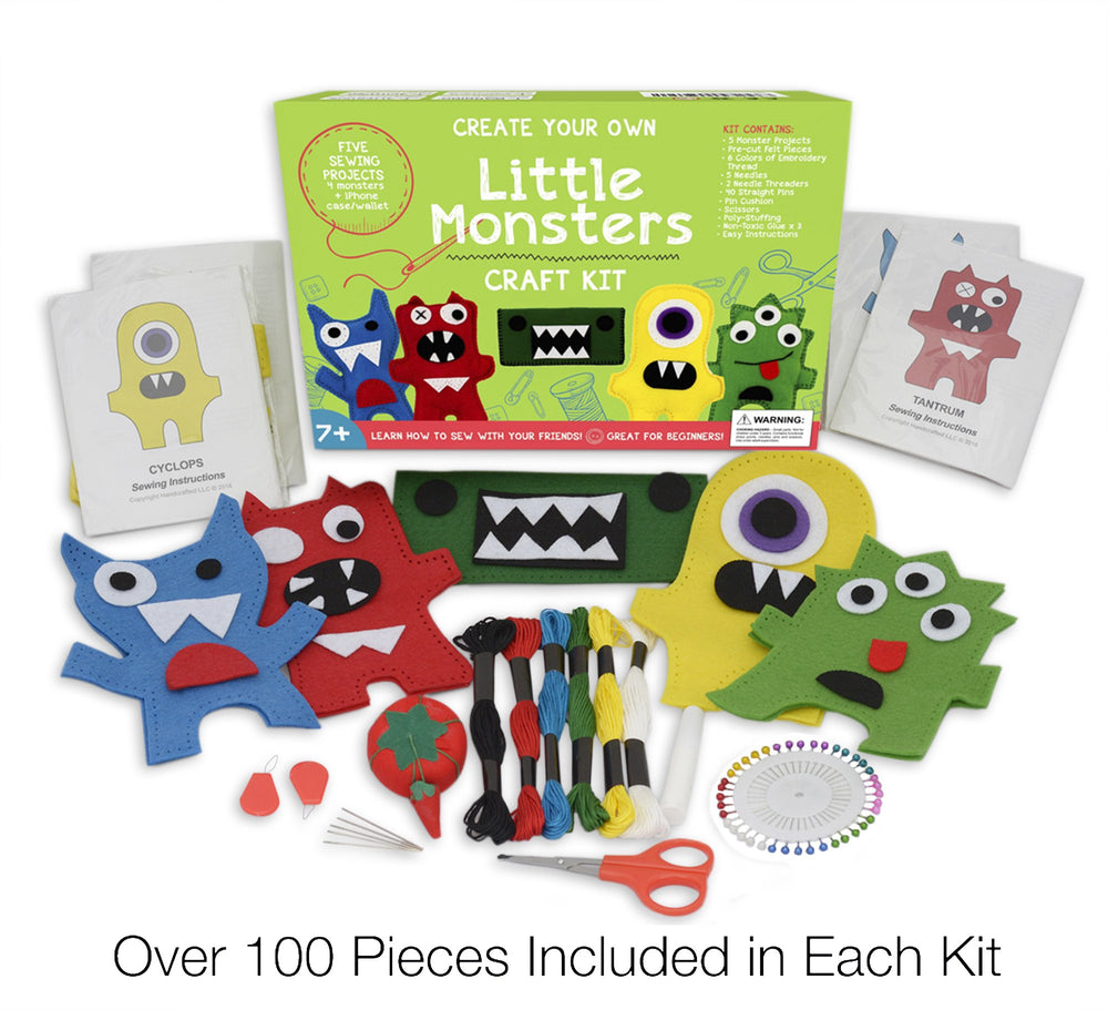 Little Monsters sewing kit pre cut felt shapes for quick projects