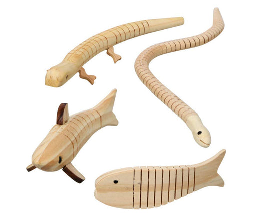 Crafter's Square wooden wiggle snake ready for painting and imaginative play.