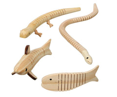 Crafter's Square wooden wiggle snake ready for painting and imaginative play.