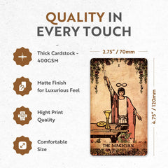 CRAFTERIAN Classic Tarot Set guidebook presenting meanings and layouts for beginners.