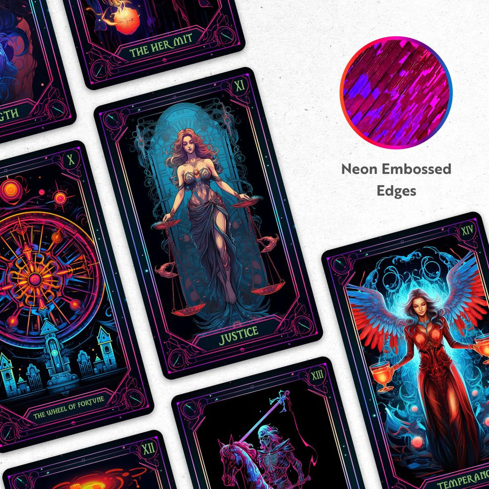 CRAFTERIAN Neon Tarot packaging design for gifting appeal