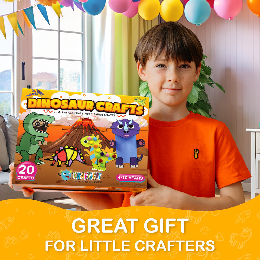 Craftikit color-coded envelopes organize activities for easy age-based selection.
