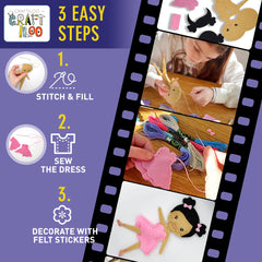 CRAFTILOO embroidery floss spools bring vibrant color and texture to each ballerina.