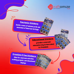 CraftomizeUSA education display stickers ideal for timelines and notebooks.