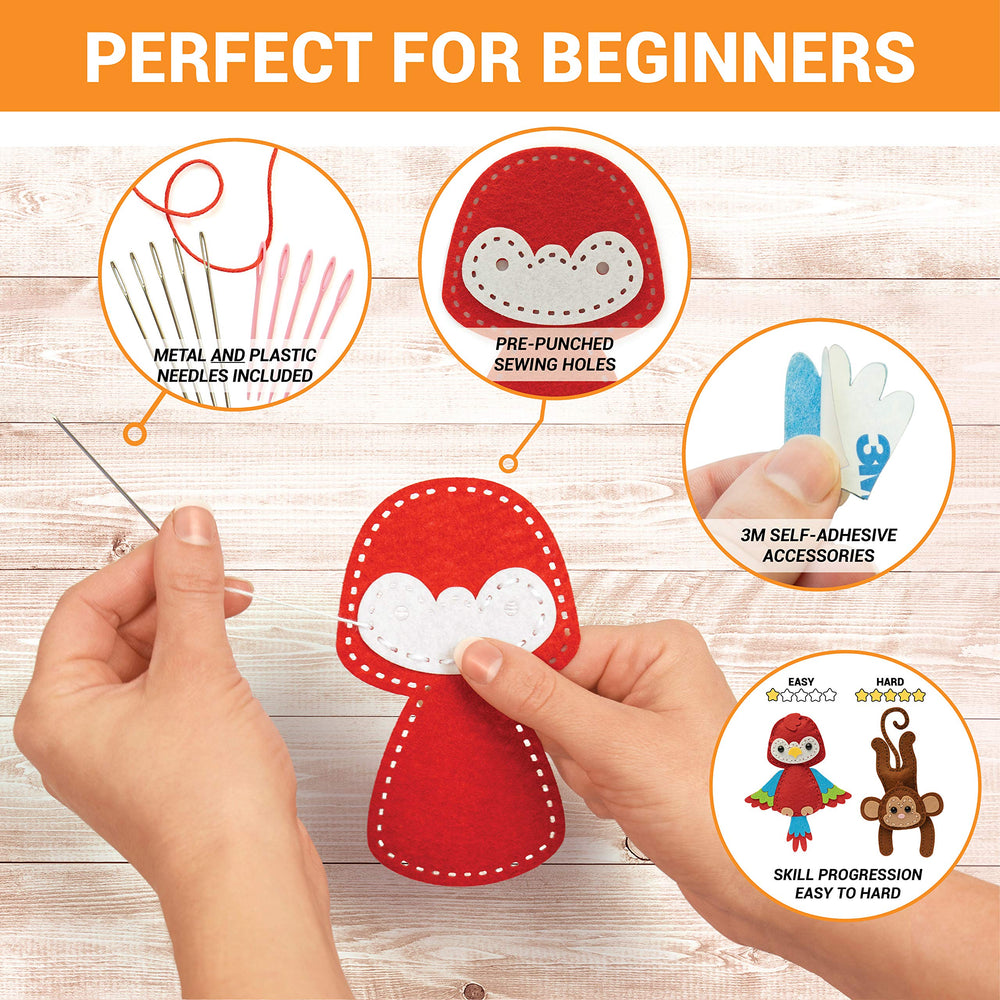 Craftorama Sewing Kit for Kids – craft eyes and parts neatly organized for easy projects.