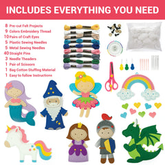 Craftorama Sewing Kit for Kids pre-cut felt projects enable neat stitching and mess-free crafting.