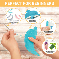 Craftorama sewing kit premium 3M sticker backings ensure secure parts without mess.