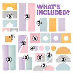 Crafty Happittoys colorful foam blocks shapes support tactile learning