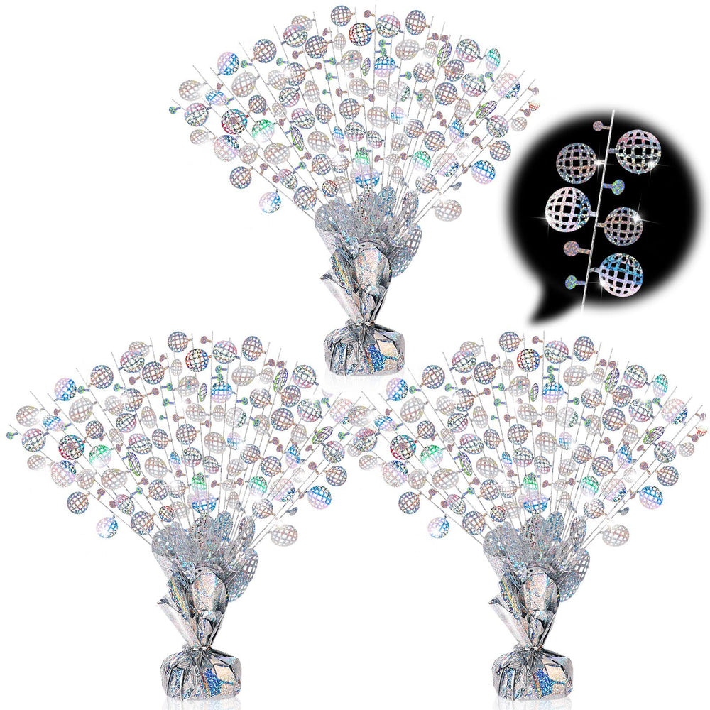CraftyDream disco spray centerpiece with base adds festive table sparkle for parties.
