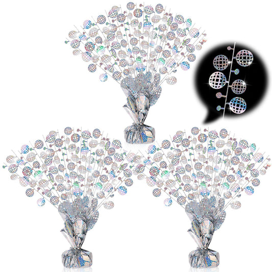 CraftyDream disco spray centerpiece with base adds festive table sparkle for parties.