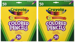 Crayola 50ct long colored pencils offer smooth color laydown for blending.
