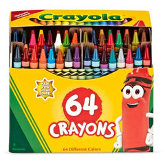 Crayola 64 Crayons Box open layout with 64 colors ready for creativity.