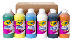 Crayola Artista II washable tempera paint set, 12 bottles, vibrant colors with easy cleanup for classrooms or homes