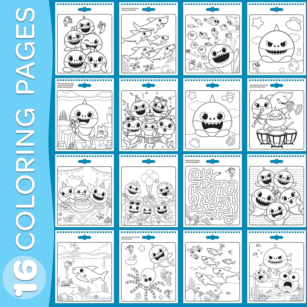 Crayola Baby Shark Color Wonder pages reveal vibrant colors on special paper.