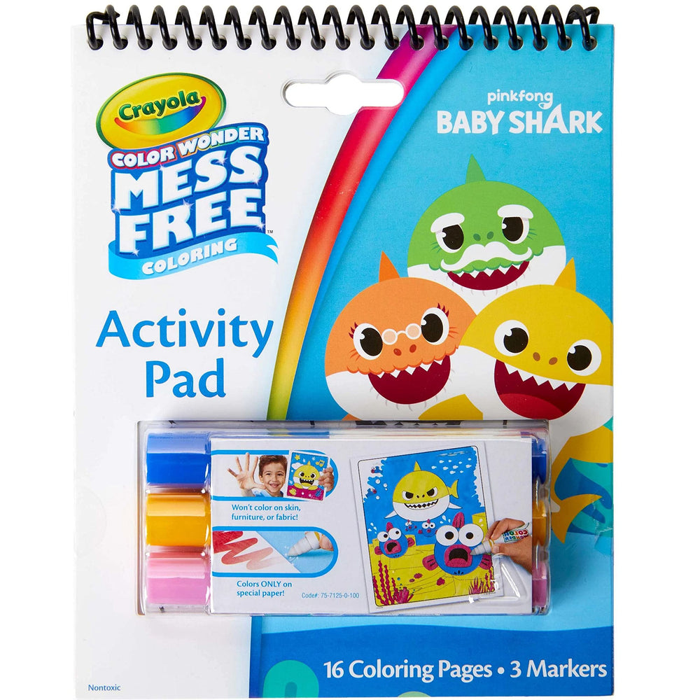 Crayola Baby Shark Color Wonder travel pad offers mess-free on-the-go coloring.