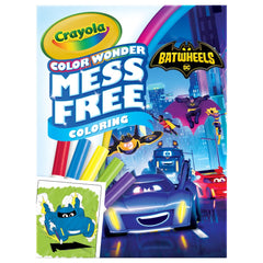Crayola Batwheels Color Wonder set cover showing contents and color options.
