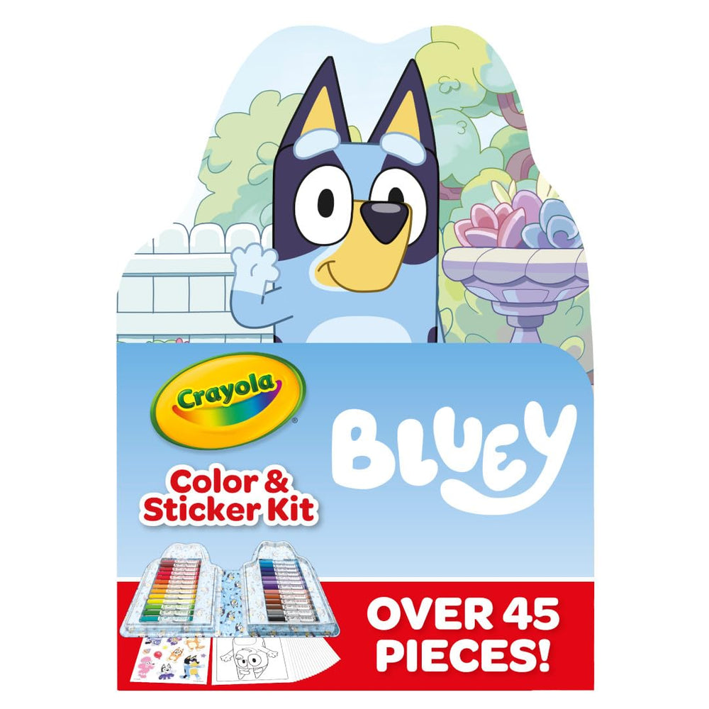 Crayola Bluey art kit case and markers, portable creativity for on-the-go kids.