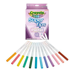 Crayola Bright Supertips Pastel Pack12 writing demo demonstrates smooth color laydown.
