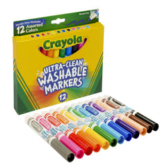Crayola Broad Line Markers 12-count display for vibrant, bold art projects.