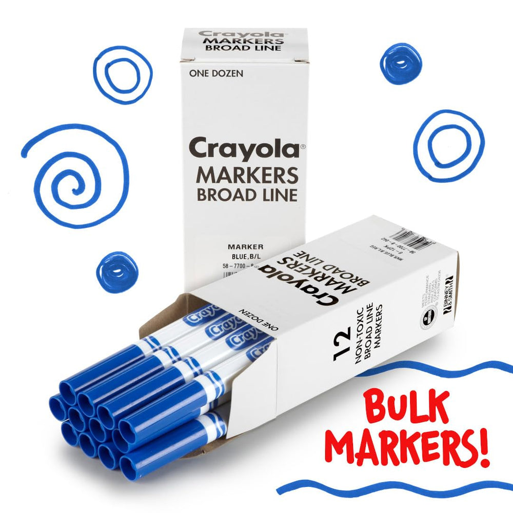 Crayola broad line markers ideal for large areas and precise lines.