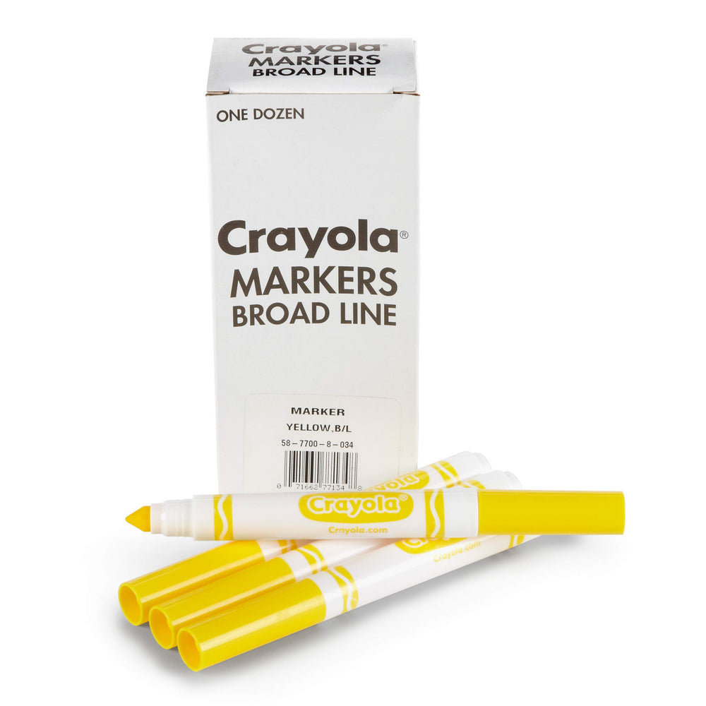 Crayola Yellow broad-line marker tip for bold and precise lines.