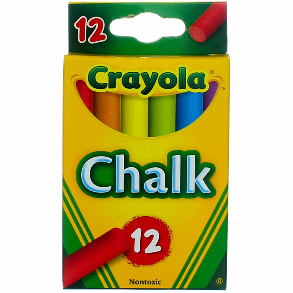 Crayola colored chalk sticks 12 count front view showing vibrant colors for kids' art