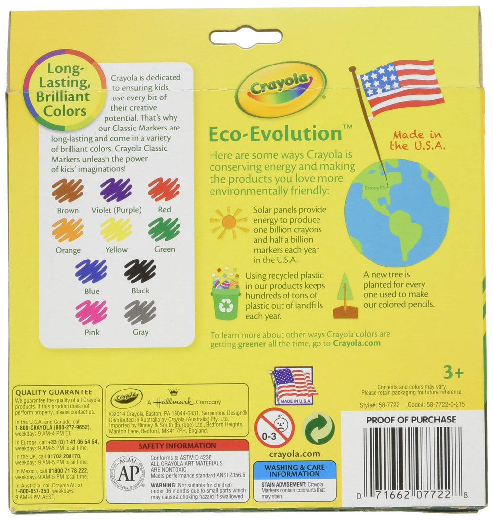 Crayola broad-line marker cap close-up highlighting easy color selection for quick projects