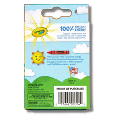 Crayola Classic Color Pack 24 crayons packaging depicting kid use for classroom and home art.