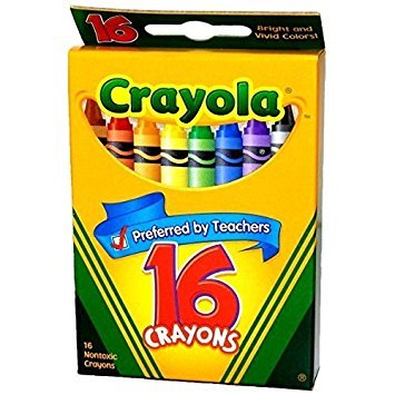 Crayola crayons 16-color close-up shows durable wax for smooth color application.