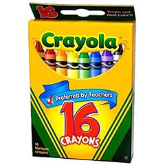 Crayola crayons 16-color close-up shows durable wax for smooth color application.