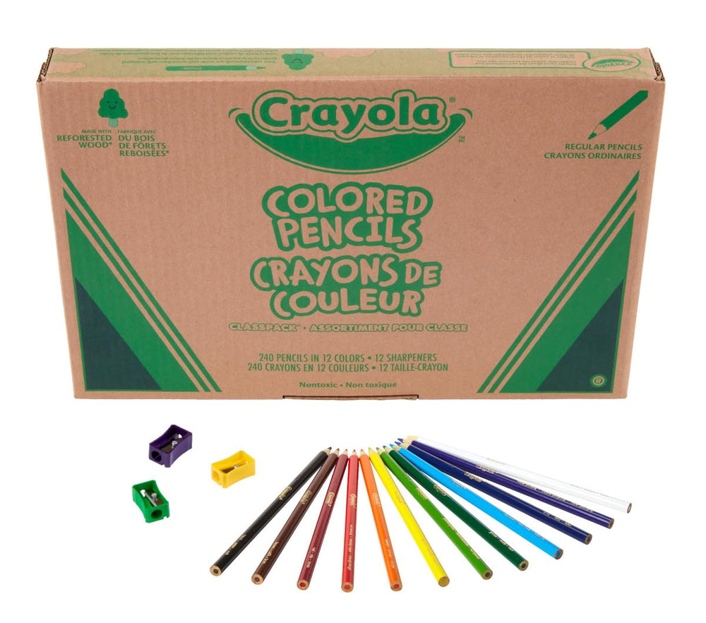 Crayola Classpack 12-color palette delivers vibrant hues for student projects.