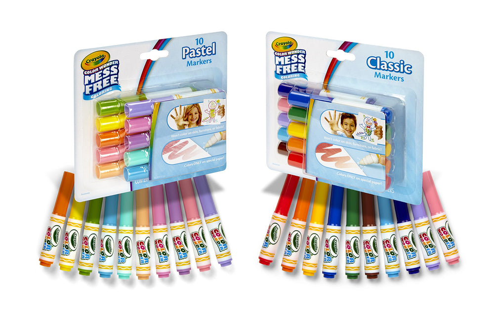 Close-up of marker tips and colors for vivid, safe coloring with Crayola Color Wonder