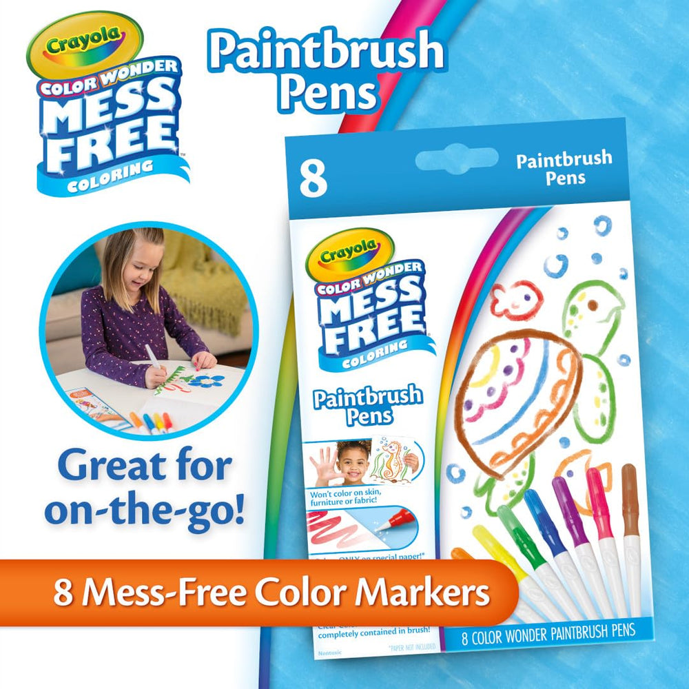 Detail of a Color Wonder painting session with vibrant colors on special paper