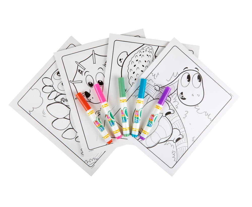 Crayola Color Wonder Prehistoric Pals travel kit keeps supplies organized for car rides.