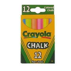 Crayola colored chalk 12-pack with vibrant hues for classroom art and activities