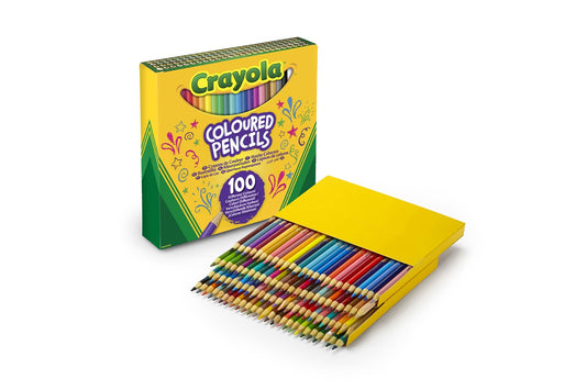 Crayola 100-pack front view shows vibrant colors for detailed drawings.