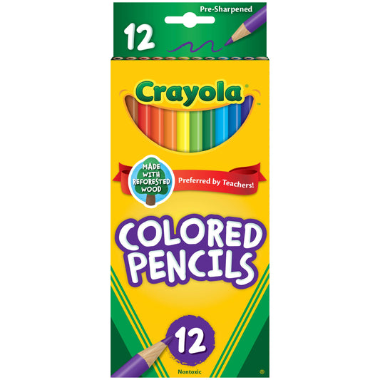 Crayola colored pencils in a 12-count tin.