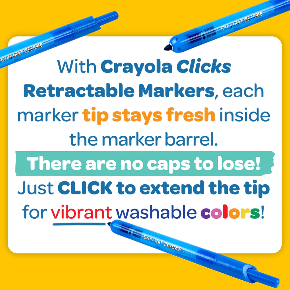 Crayola compatible with large colouring pages for extended fun.