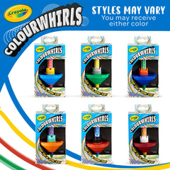 Crayola Colourwhirls handle shown for easy grip during fast spins.